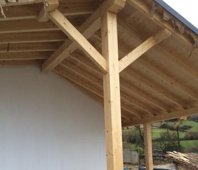 Terminación de viga de madera